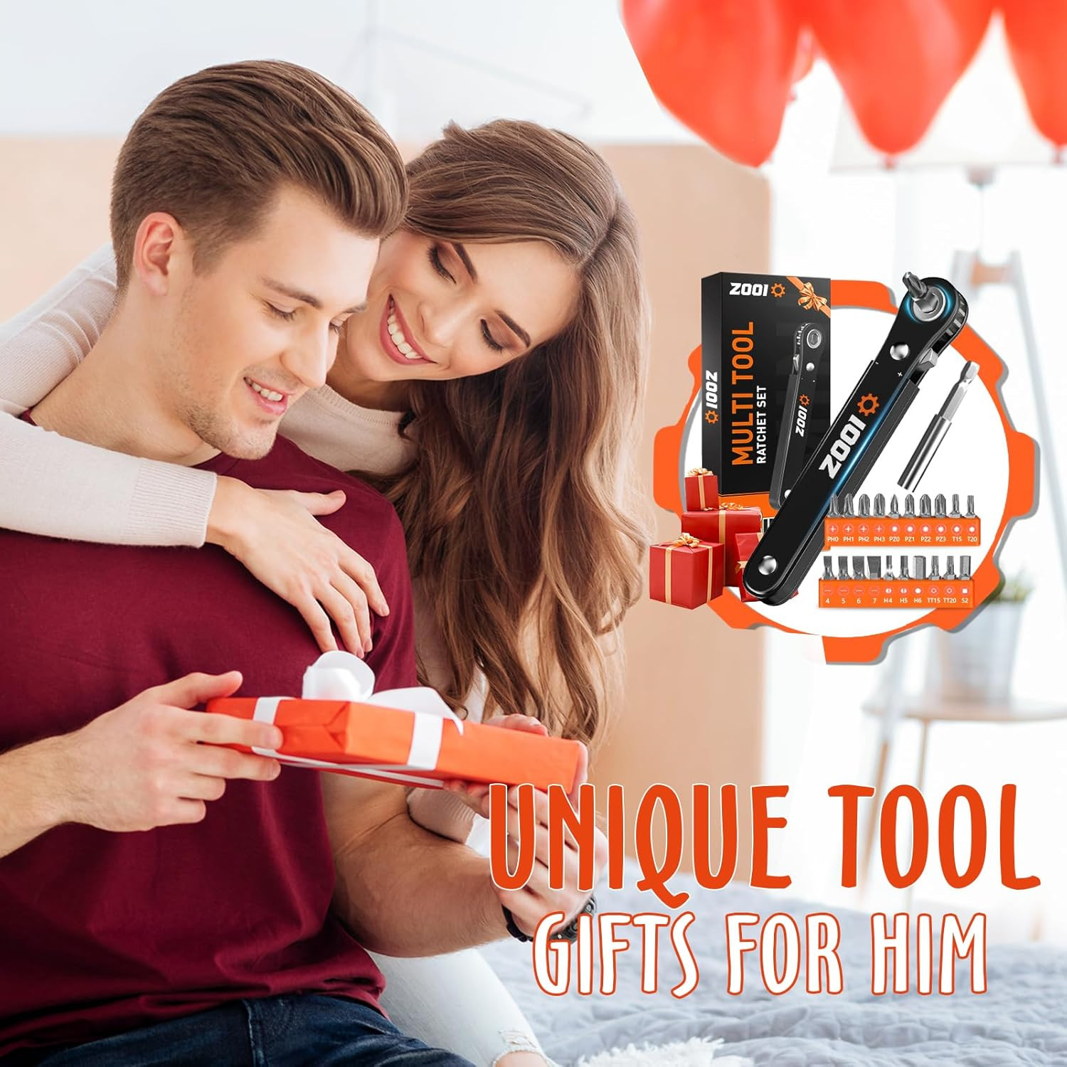 Fathers Day Mens Gifts for Husband Dad 22 in 1 Ratcheting Pocket Screwdriver Gif