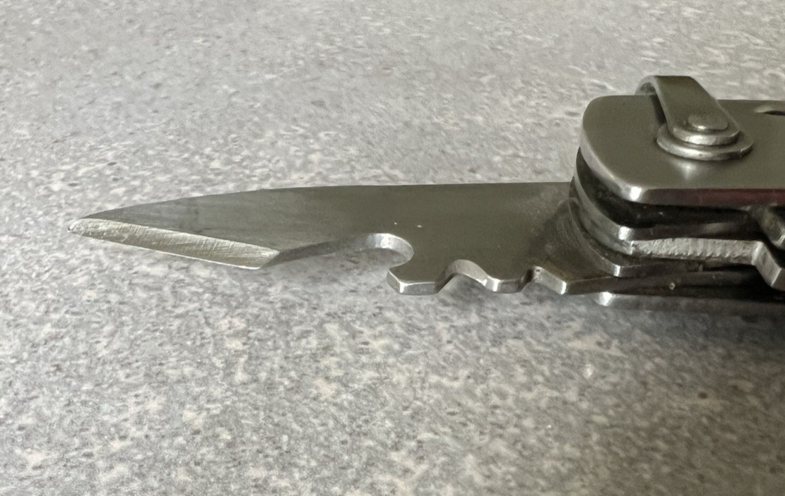 Vintage Unique Multitool W/case (Spring, Assist Pliers , Blade, Opener, Saw, &