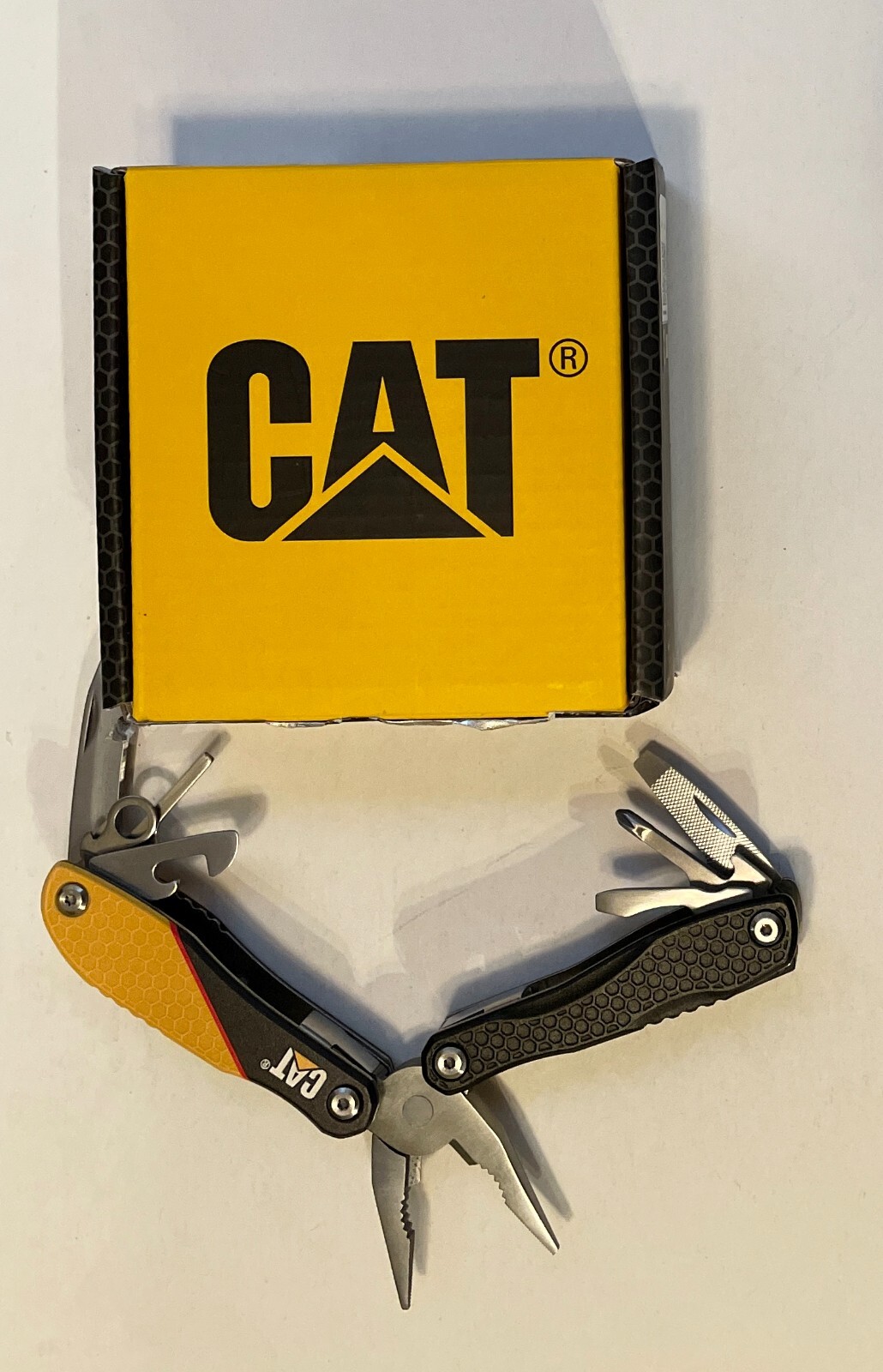 CAT 3pc Multi Tool with Knife, Pliers, Mini Tool Key /Chain with LED Light plus