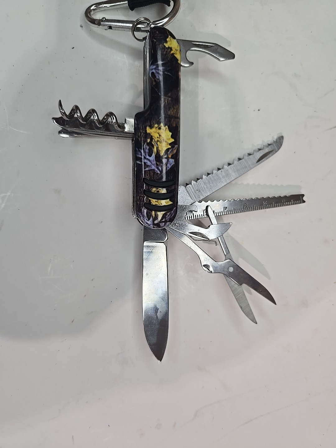Multi-Purpose, Chrome, Multi-Tool Pocket Knife Saw Corkscrew File & More 11 in 1