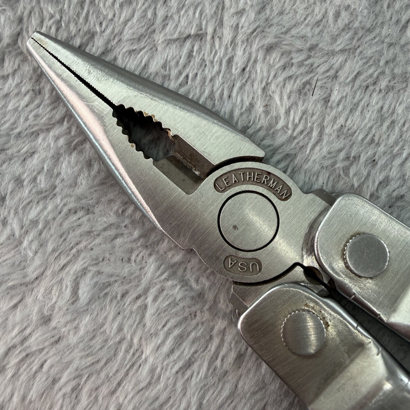 Vtg 1995 Leatherman Super Multi Tool 2 Blade Original Leather Case B501
