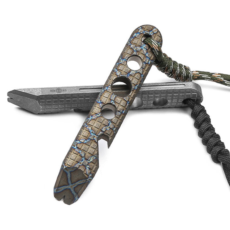 Titanium Pry Bar Crowbar Opener Multi Tools Outdoor Survival EDC Keychain Tool