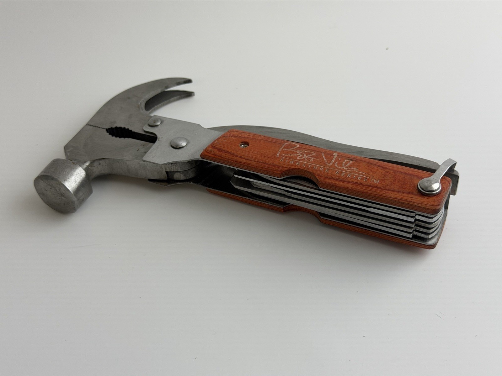 Bob Vila Signature Series Hammer Multitool Pliers Saw Knife Pocket Tool Wood