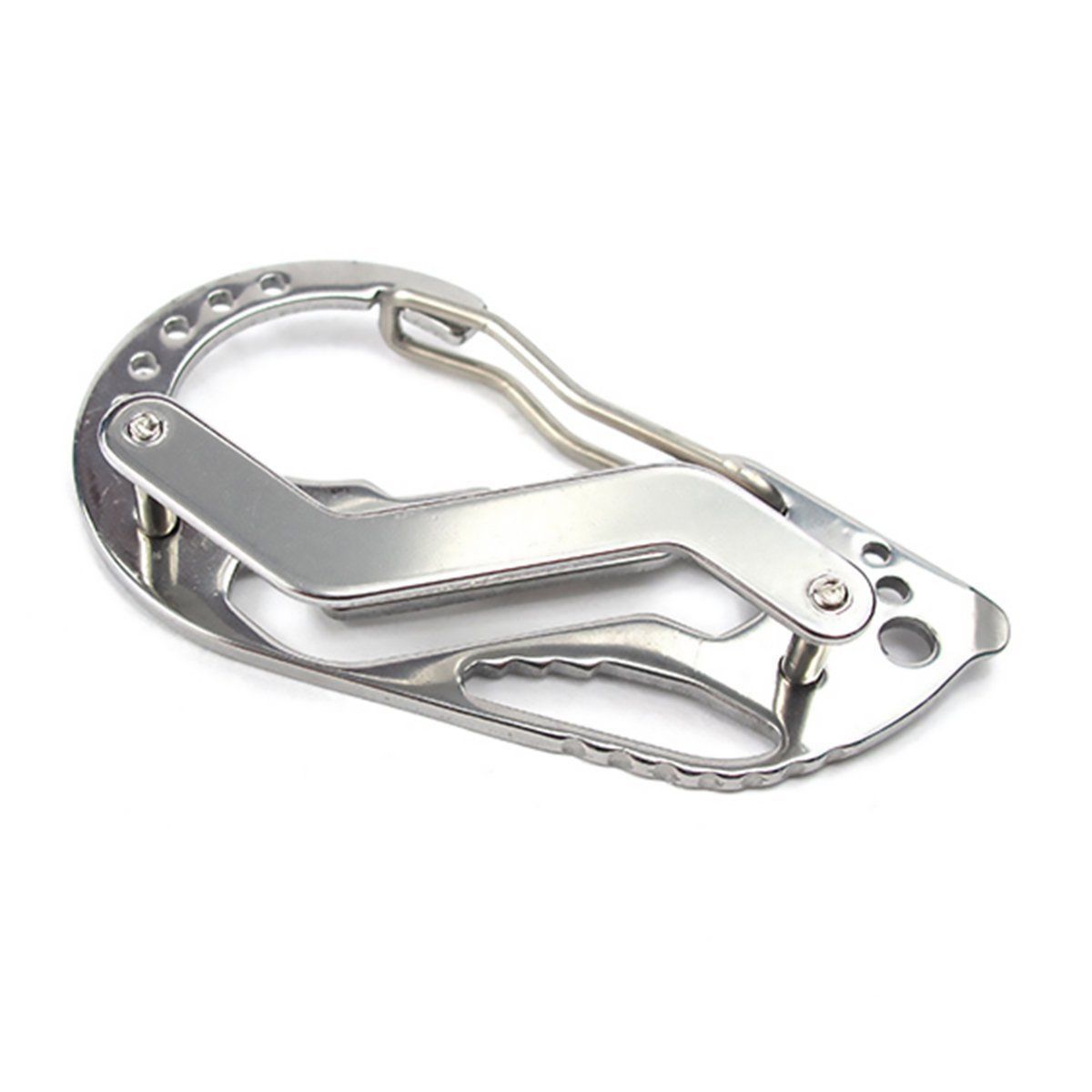 Stainless Multi Tool EDC Pocket Survival Carabiner Screwdriver Keychain Wrench