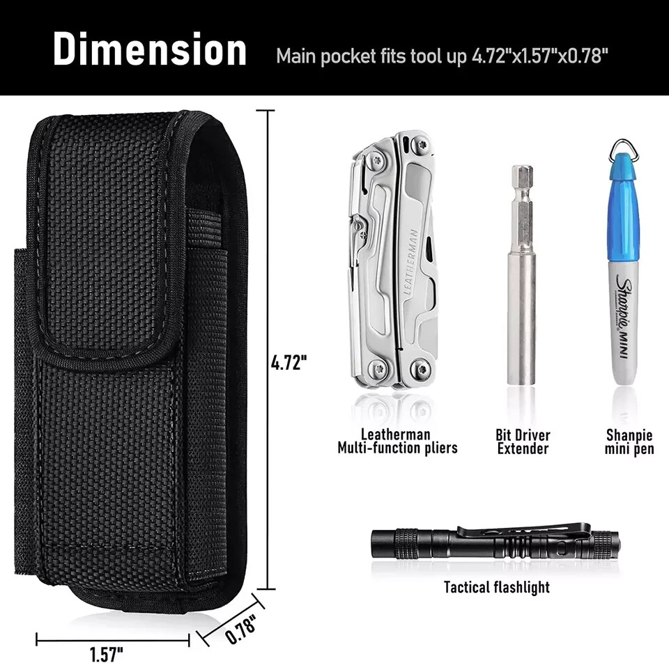 Leatherman Wave Plus Multitool Nylon Sheath – Belt Clip Pouch