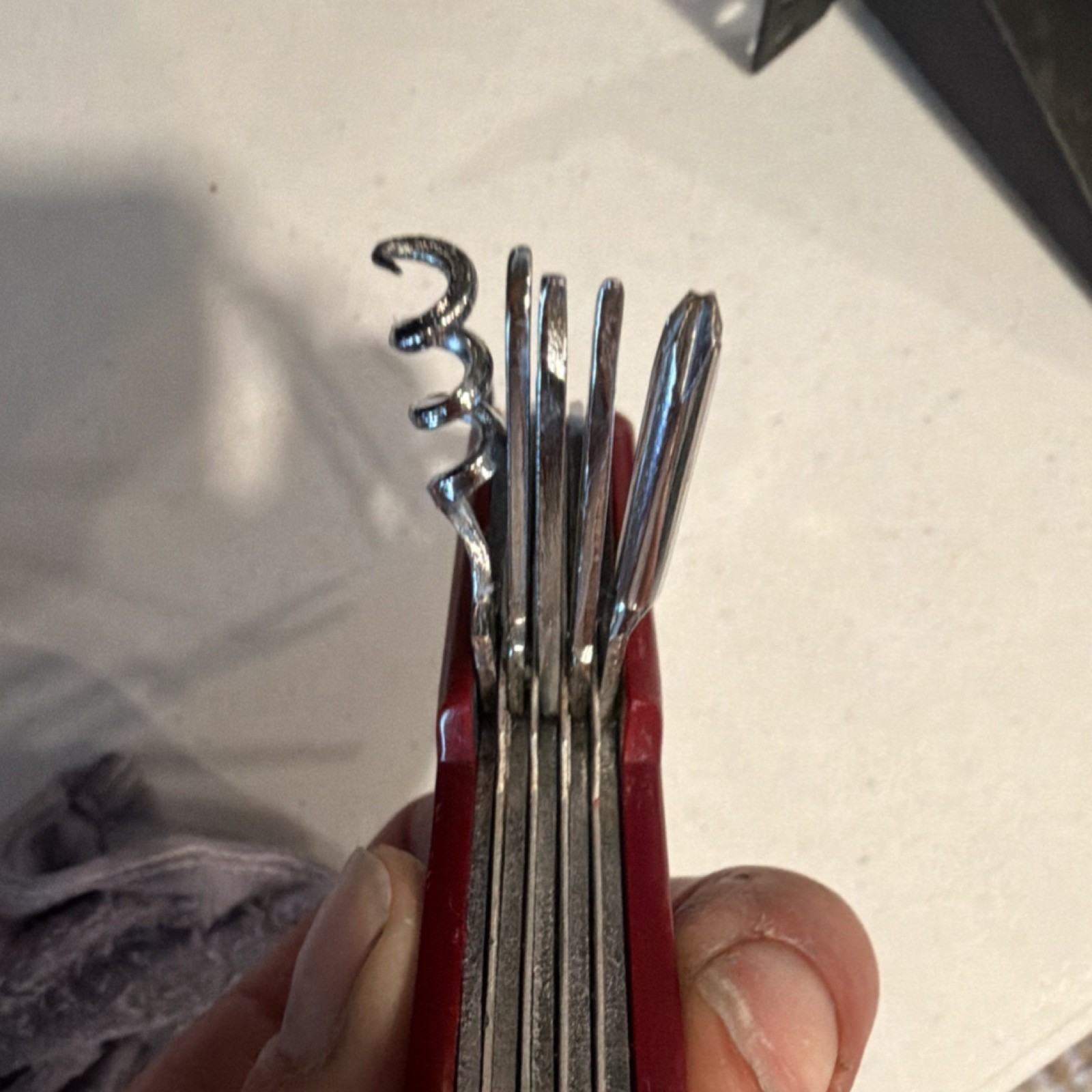 Red 12-Tool Multi-Tool Pocket Knife w/ Scissors Saw Corkscrew Bottle Opener