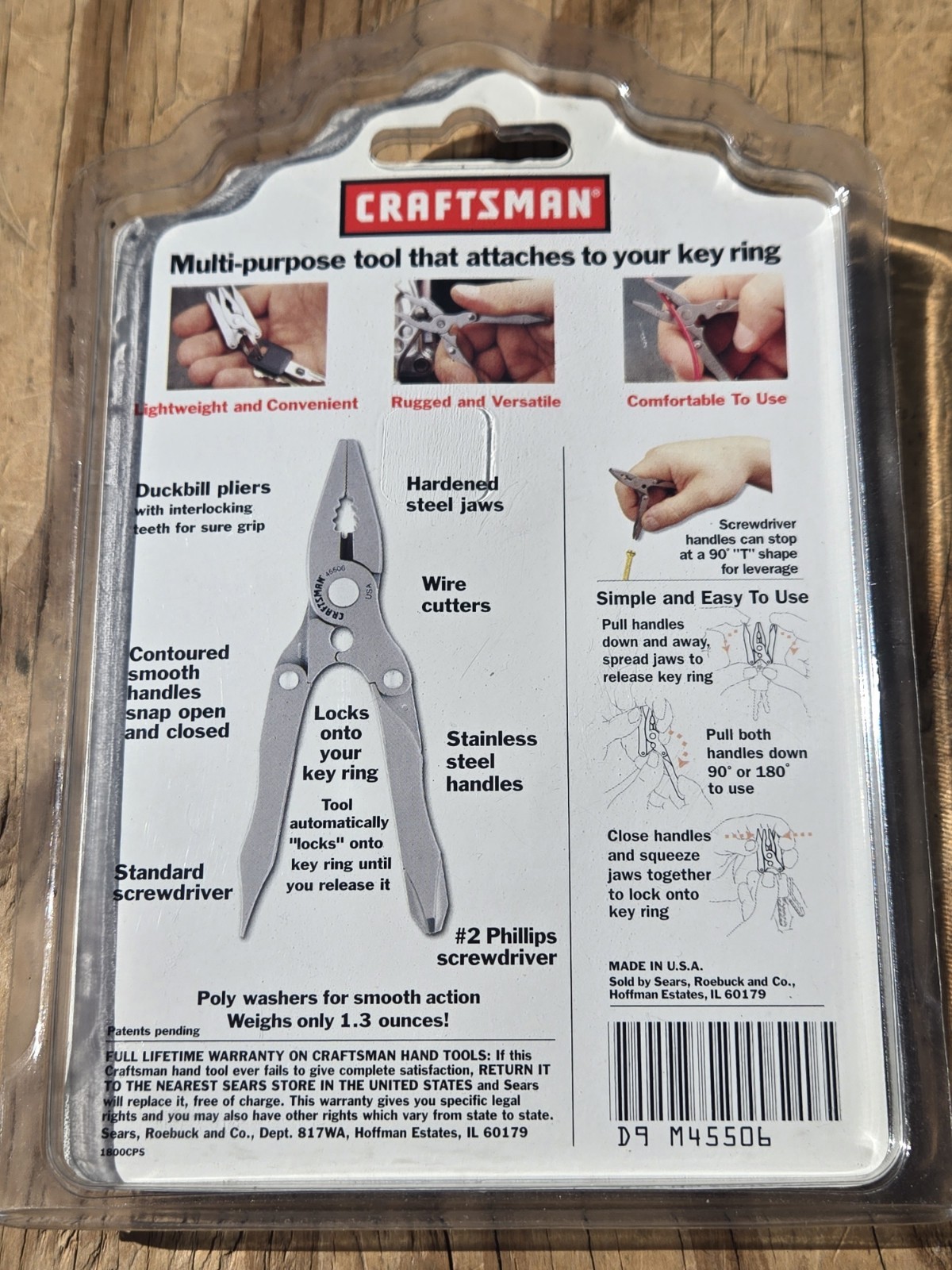 Vintage NOS Craftsman SEBERTOOL USA Mini Multi Purpose Tool USA 45506 SEALED