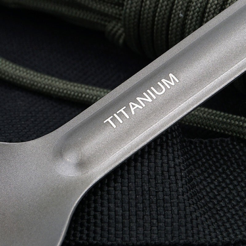 Pure Titanium Tableware Spoon +Fork Portable Outdoor Camping Travel EDC Tool