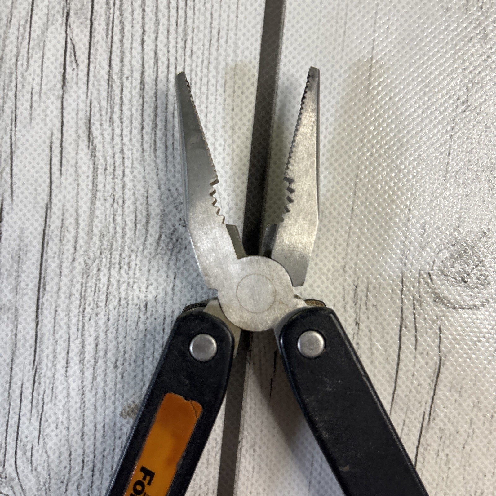 Barlow Force Pliers Multi-Tool Stainless Steel Black Plastic Handle (9) Tools.