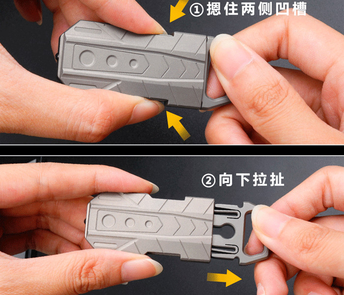 EDC Titanium Belt Buckle Portable Men’s Belt Clip Waist Hang Keychain Crowbar