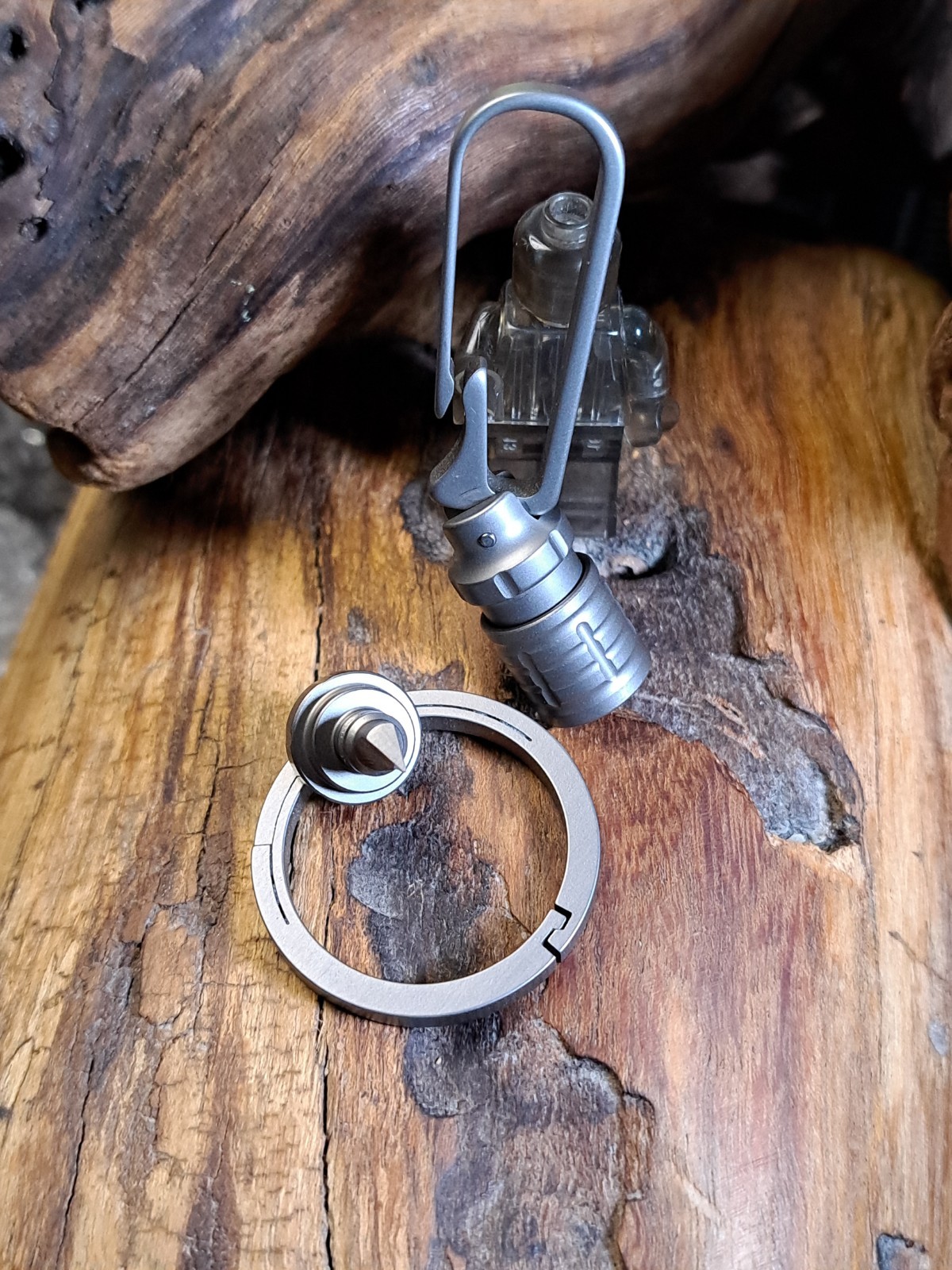 EDC Titanium Keychain Belt Loop Clip Quick-Release With Built-in Box Opener