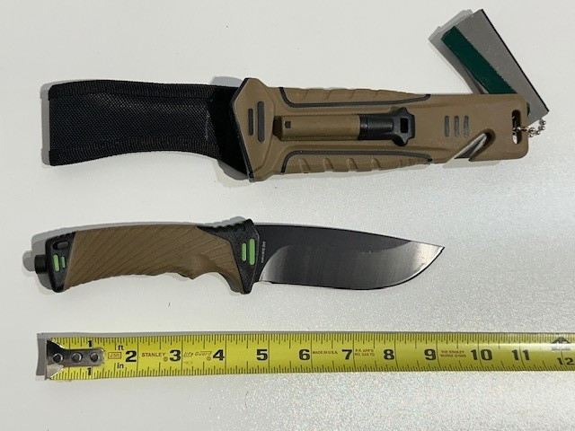 StatGear Surviv-All Hunting Knife Sheath Firestarter Cord Cutter Sharpener SL14
