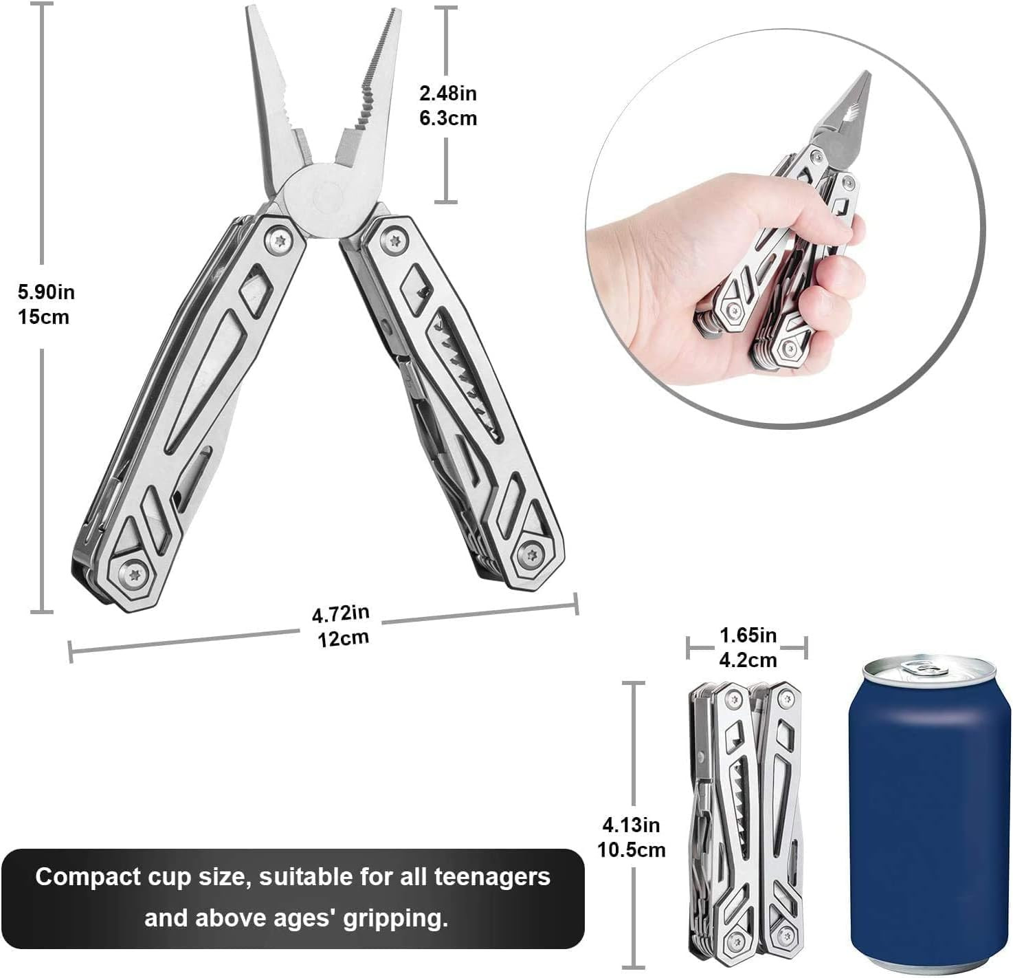 Multitool, Gifts for Men, 21-In-1 Multi-Tools, Hard Stainless Steel Multi-Pliers