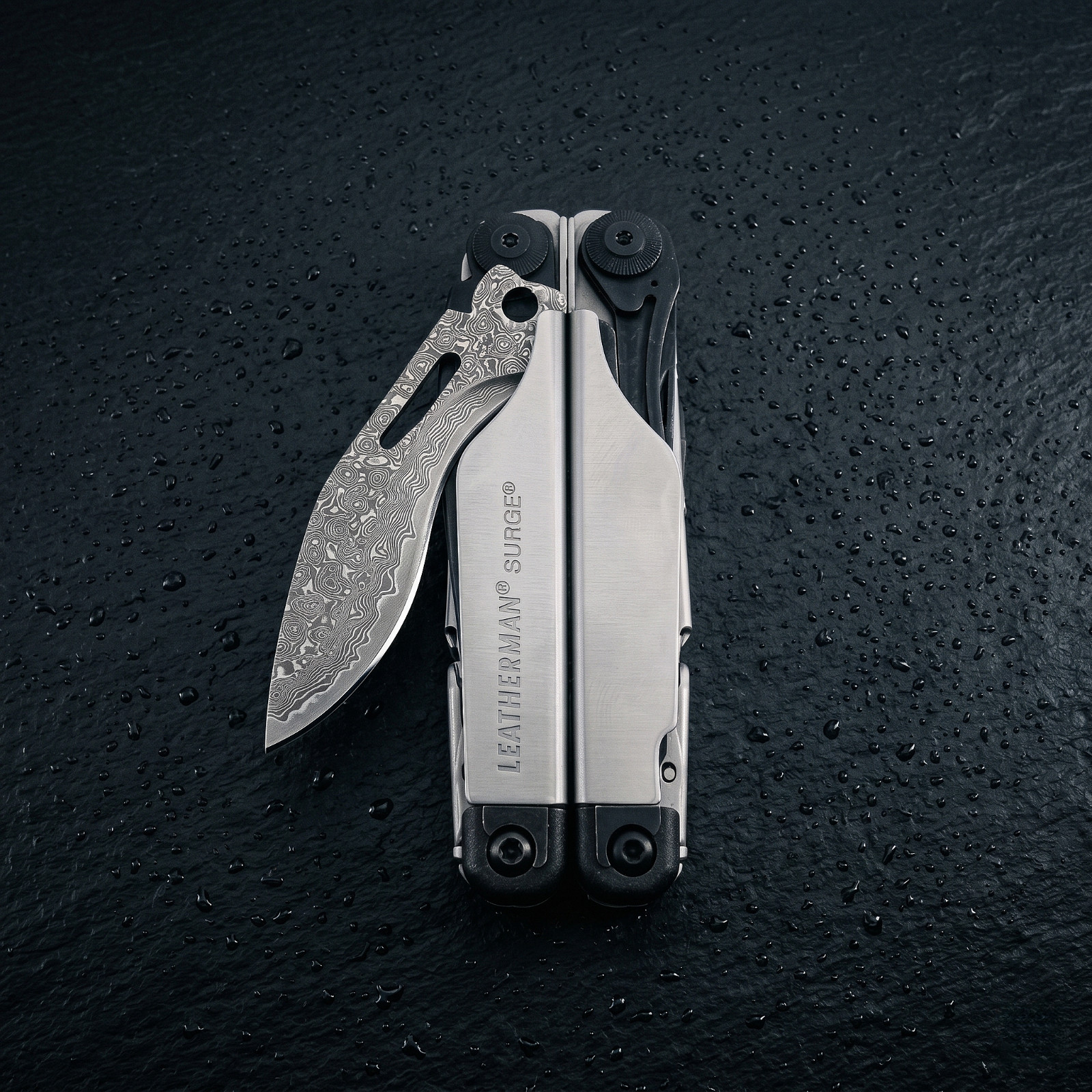 VG10 Damascus Kukri Clip-Point Main Blade – For Leatherman SURGE | EDC Upgrade
