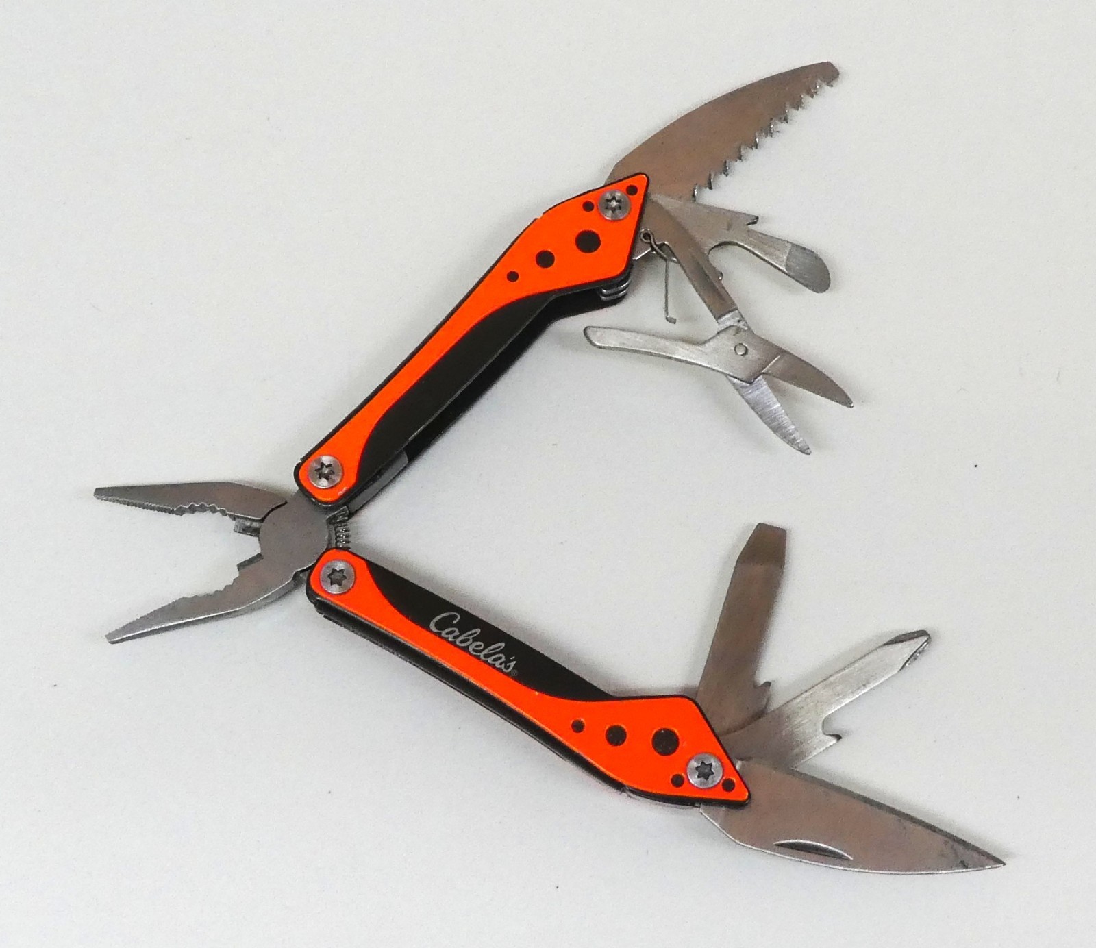 Cabela’s 3″ Multi-Tool Neon Orange 7 Tools Knife, Pliers, Stainless Steel