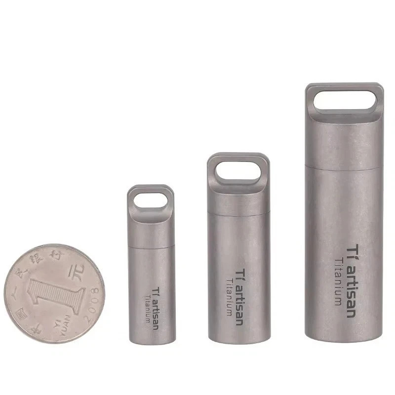 Titanium Mini EDC Tools Portable Sealed Medicine Bottle Home Outdoor Pill Box