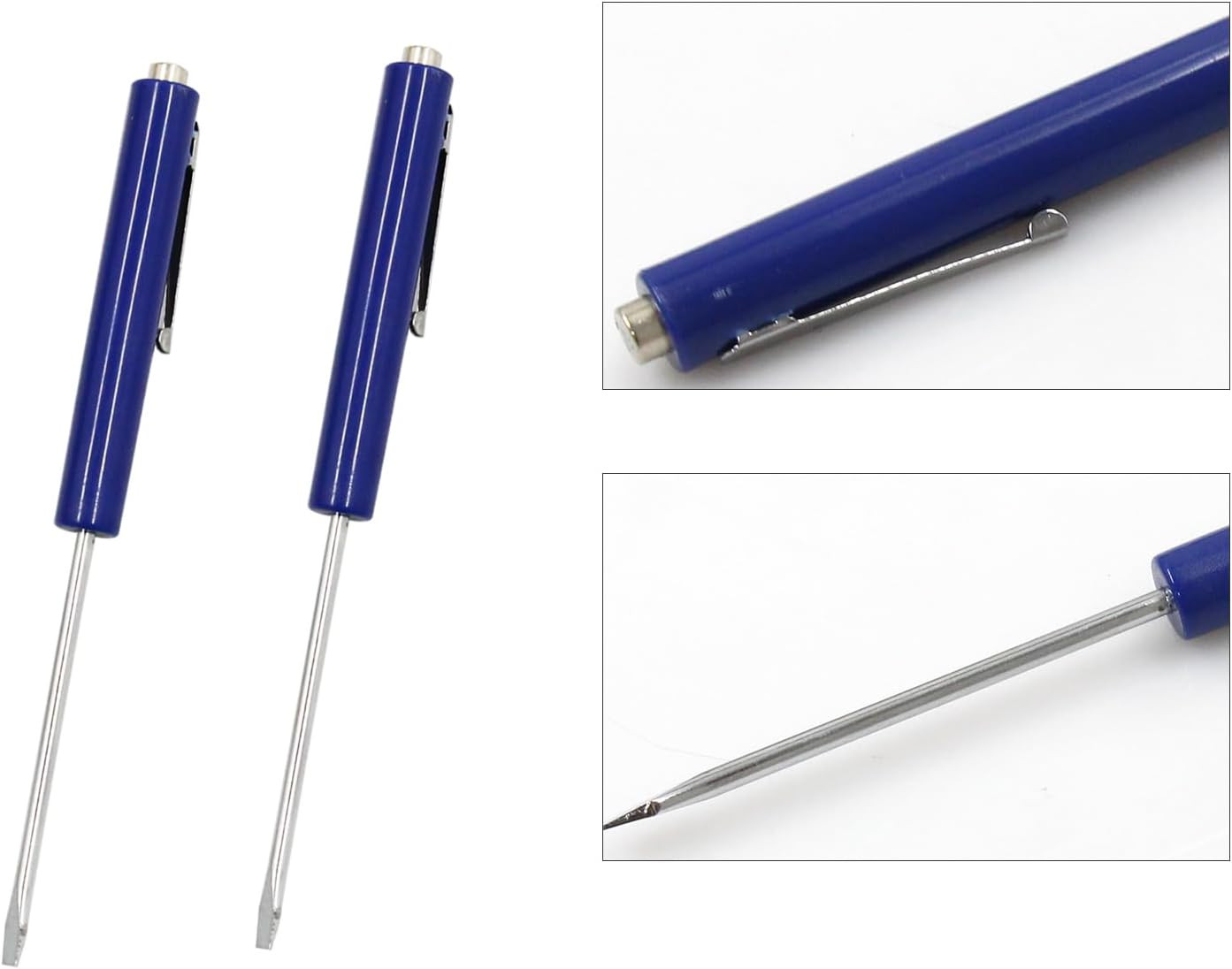 Multifunction Blue Mini Pocket Pry Bar with Pocket Clip & Slotted Screwdriver wi