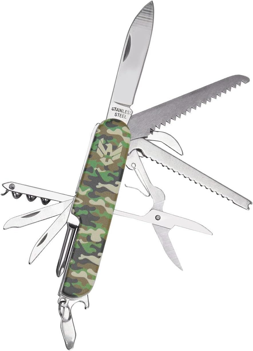 12-in-1 Commando Pocket Tool – Versatile Green Multi-Tool for Outdoors