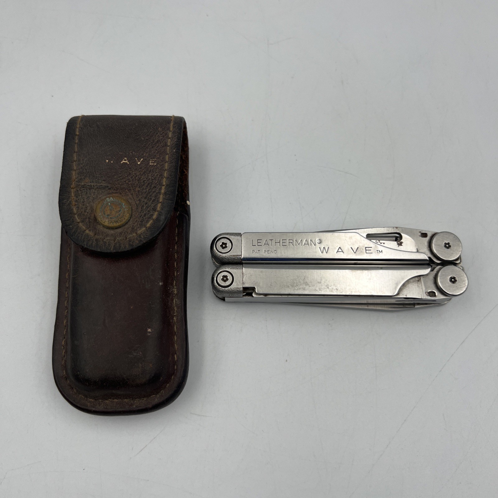 Vintage LEATHERMAN WAVE Pat.Pending Original Multi Tool with leather sheath