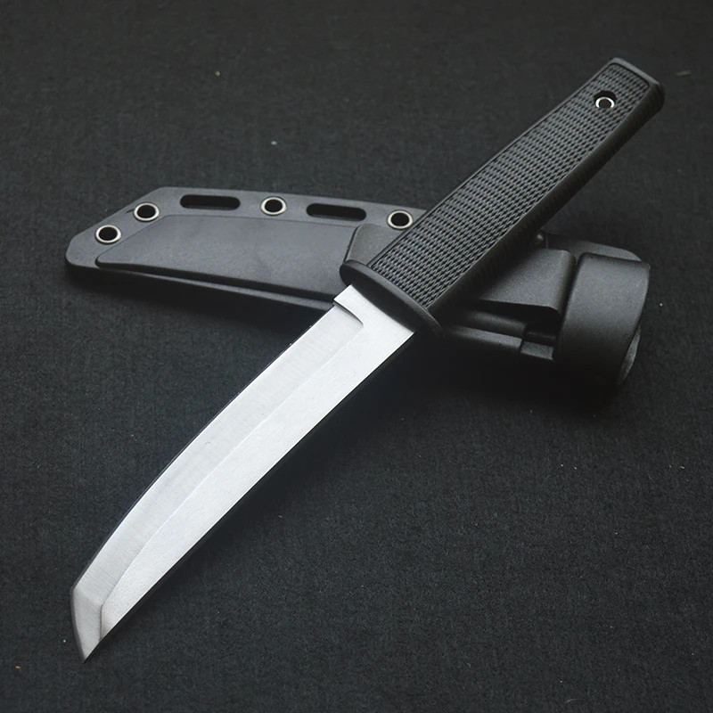 Portable Tanto Fixed Blade Knife ABS Handle Outdoor Camping Survival EDC