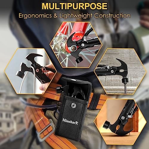 Fathers Day Gift for Husband Dad, Gifts for Men 12 in 1 Hammer Multitool, Black