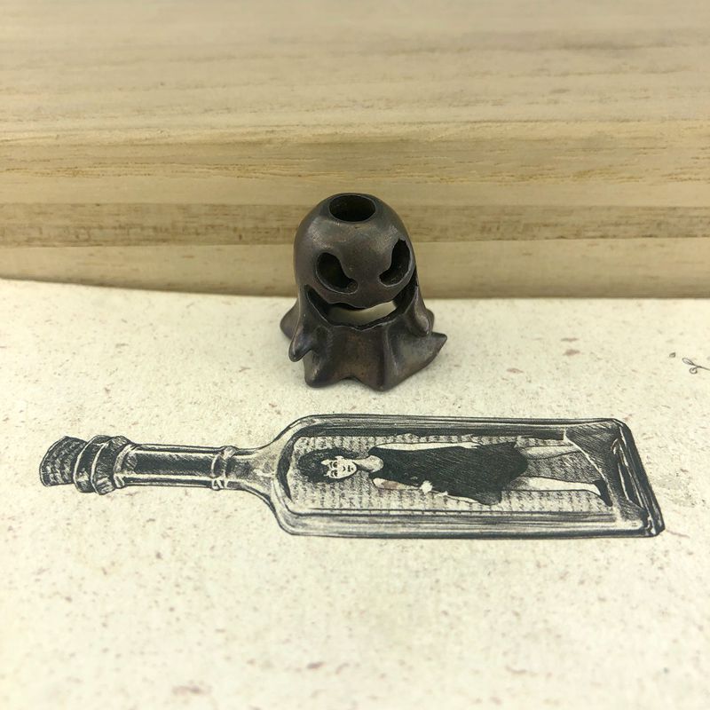 5pcs Black Ghost Pendant DIY Lanyard Pendants Key Rings Brass EDC Knife Beads