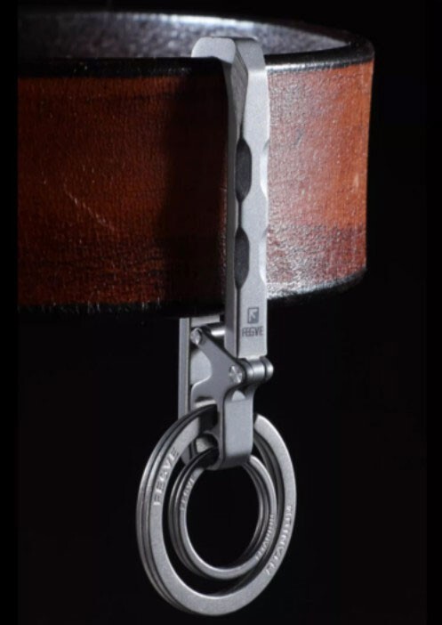 Titanium Alloy Quick Release Key Ring Keychain Belt Buckle Car Pendant EDC Tools