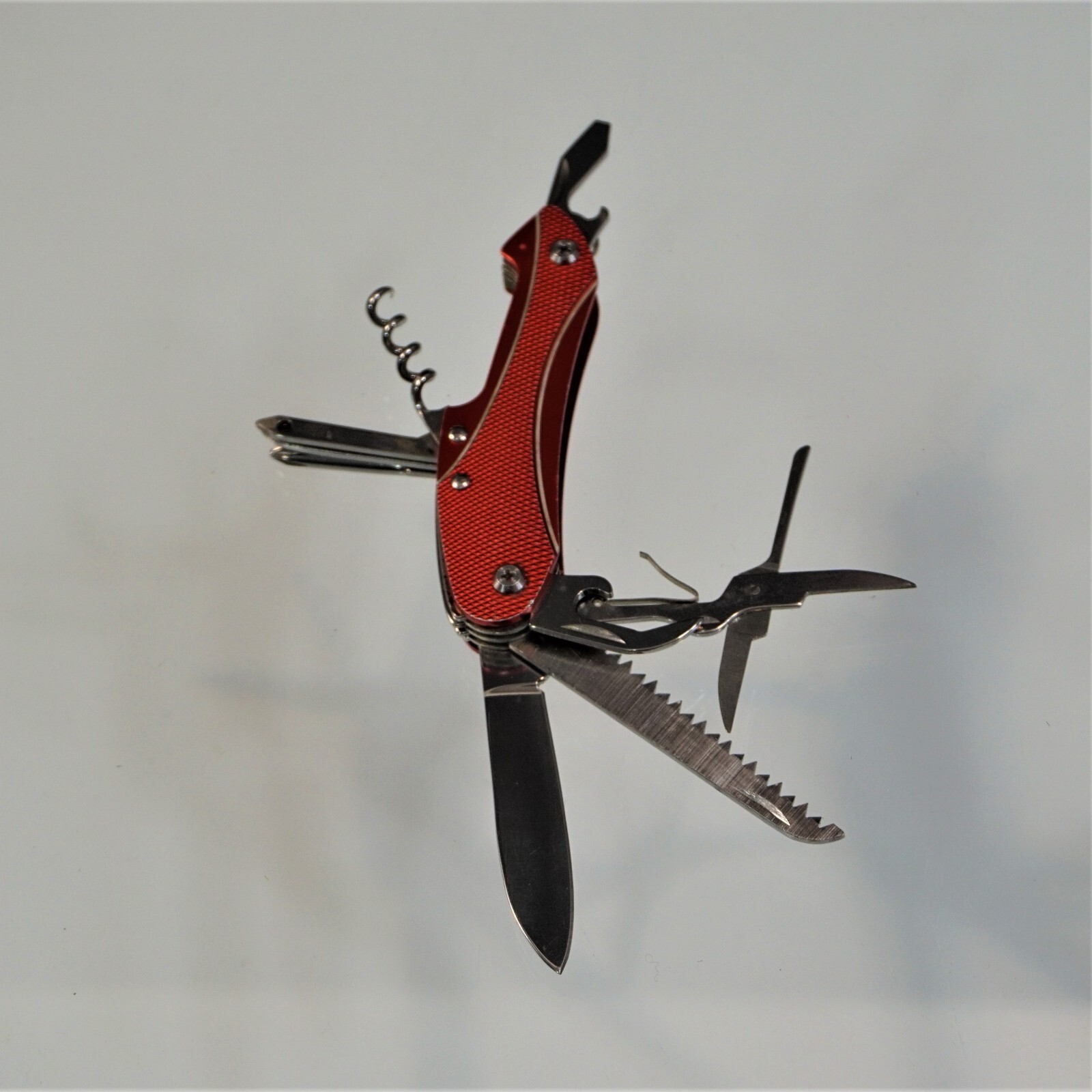 Columbia Pocket Knife Field Gear Fire Red Multi Tool 10 Function