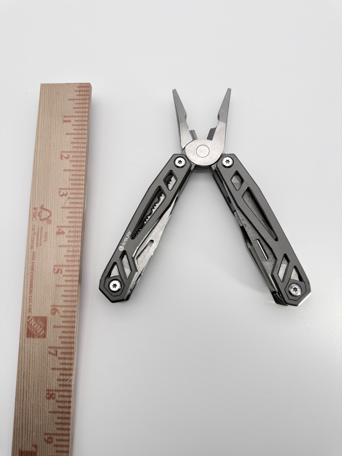 B/BURY Stainless Steel Multi Tool Pliers Knife Saw Screwdrivers EDC Tool