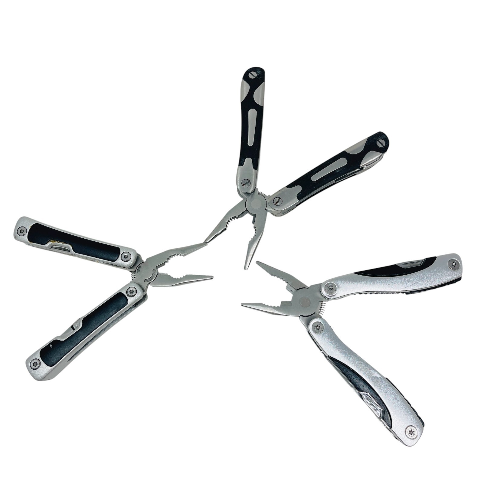 Visia, Unbranded Multi-Tool Lot Pliers Flashlight Tool EDC, Stainless, 3 Pieces