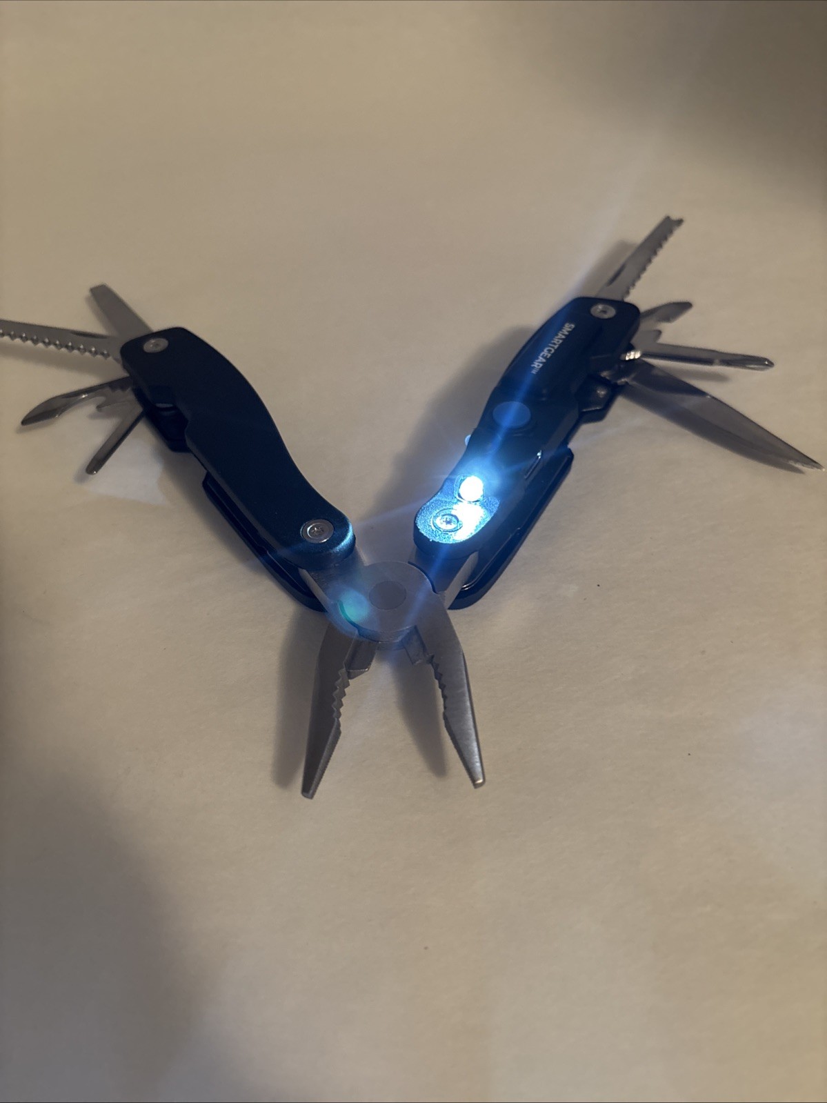 SmartGear USB Rechargeable Flashlight Black Multitool Sheath Camp Hunt Fish