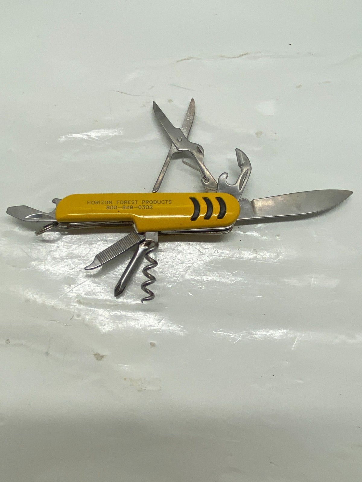 Swiss Army Style Knife Multi Tool Horizon Forest Promo Yellow Pocket Knife