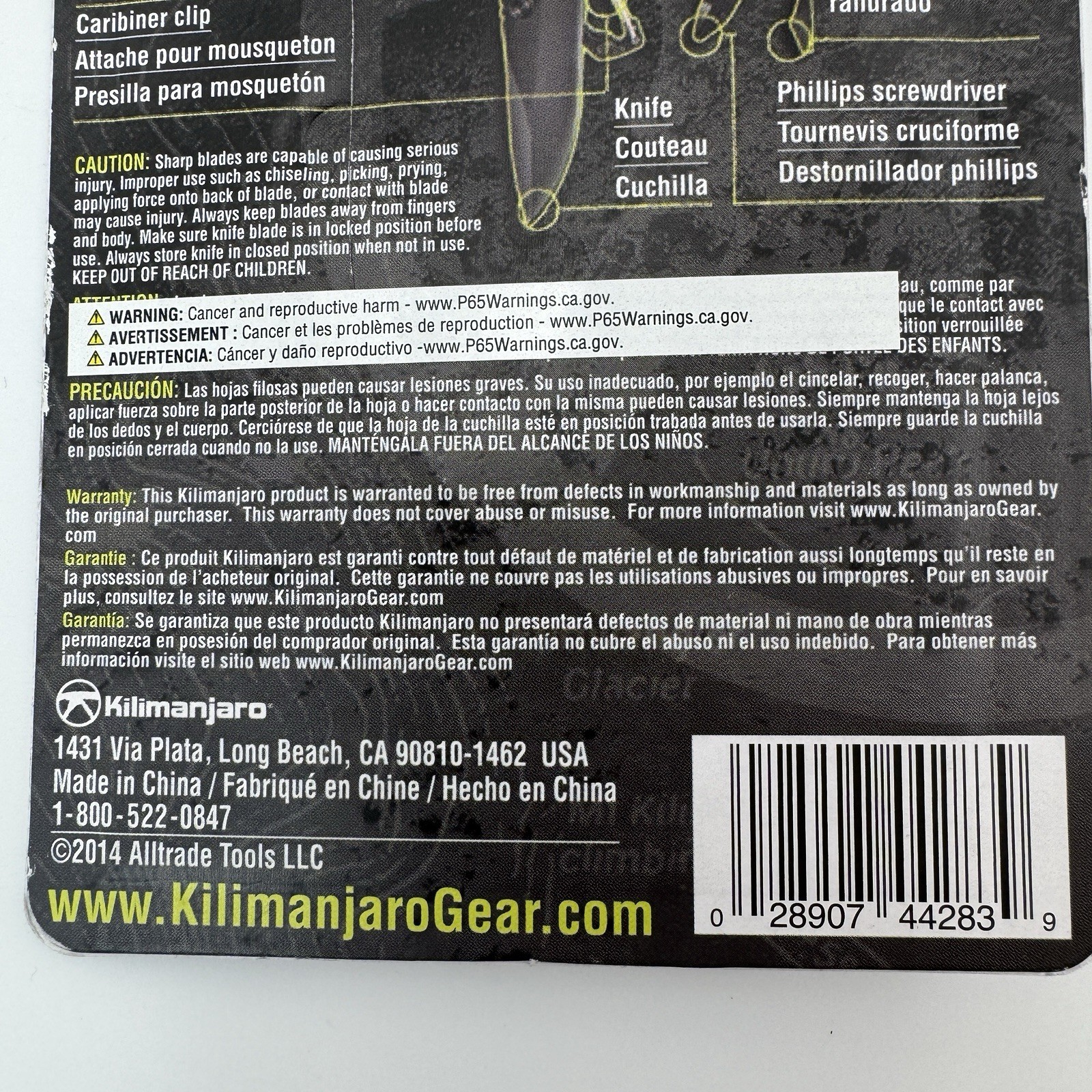 Kilimanjaro Rappel 8 In 1 Multi-Tool Knife, Pliers, Screwdriver, Hiking Tool