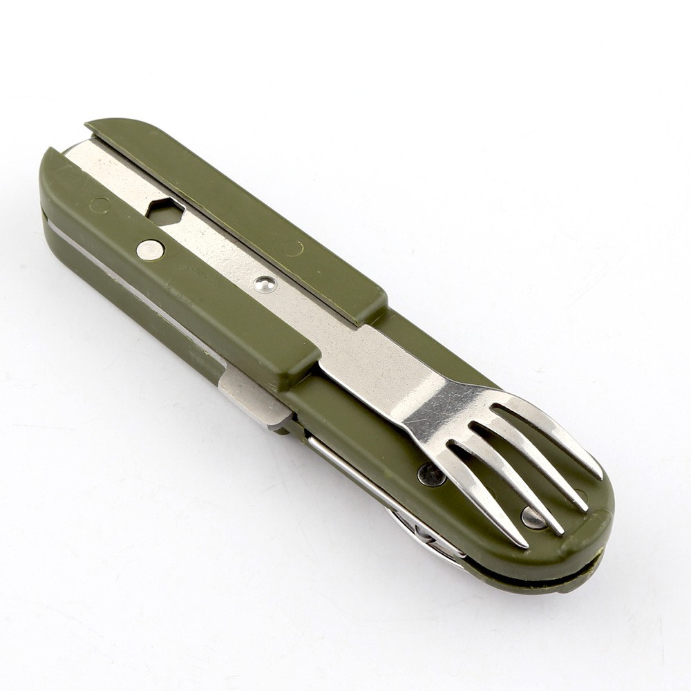 Camping Folding Knife Fork And Spoon Combination Stainless Steel Tableware Knife