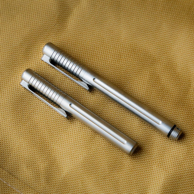 Titanium Alloy Mini Pocket Pen with Clip EDC Compact Metal Gel Signature Pen