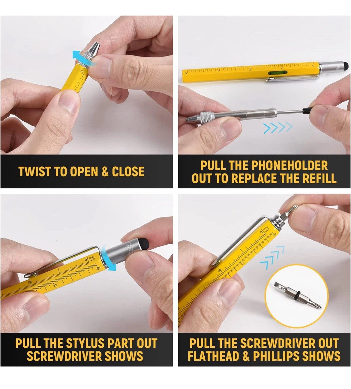 Set of 2 – Gift Multitool Pen 6 in 1,