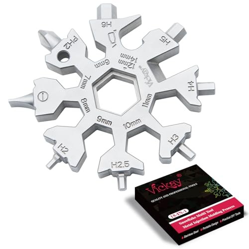 18 in 1 Snowflake Multi Tool, Phillips Flat Screwdriver Silver