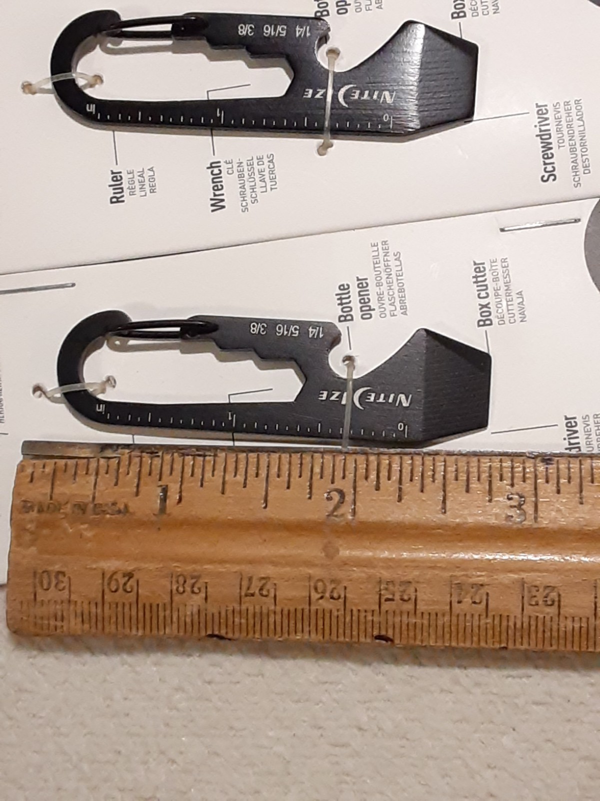 New Nite Ize Doohickey Key Ring Tool Black Multi Tools Lot of 2 FREE SHIPPING