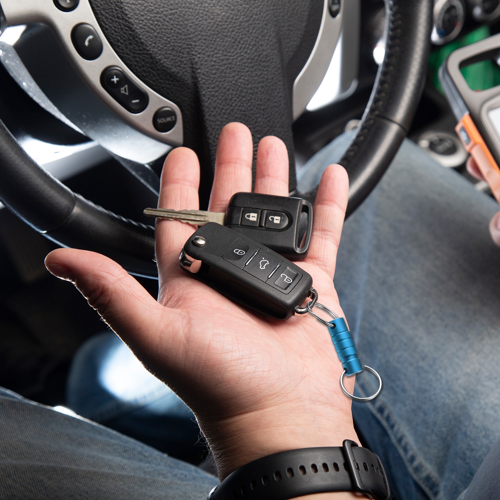 Quick Release Keychain, Detachable Pull Apart Key Rings Clip, Black