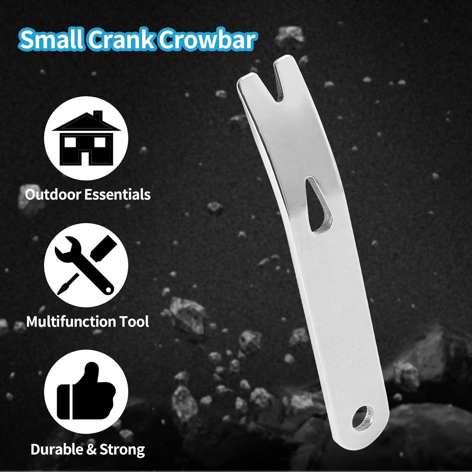 4 Pcs Mini Crank Crowbar Stainless Steel Mini EDC Pry Bar Keychain