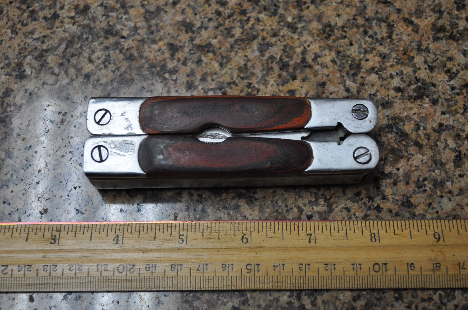 Sheffield 12-In-1 Multi Tool w/ Hardwood Handle Pliers Knife Blades Screwdrivers