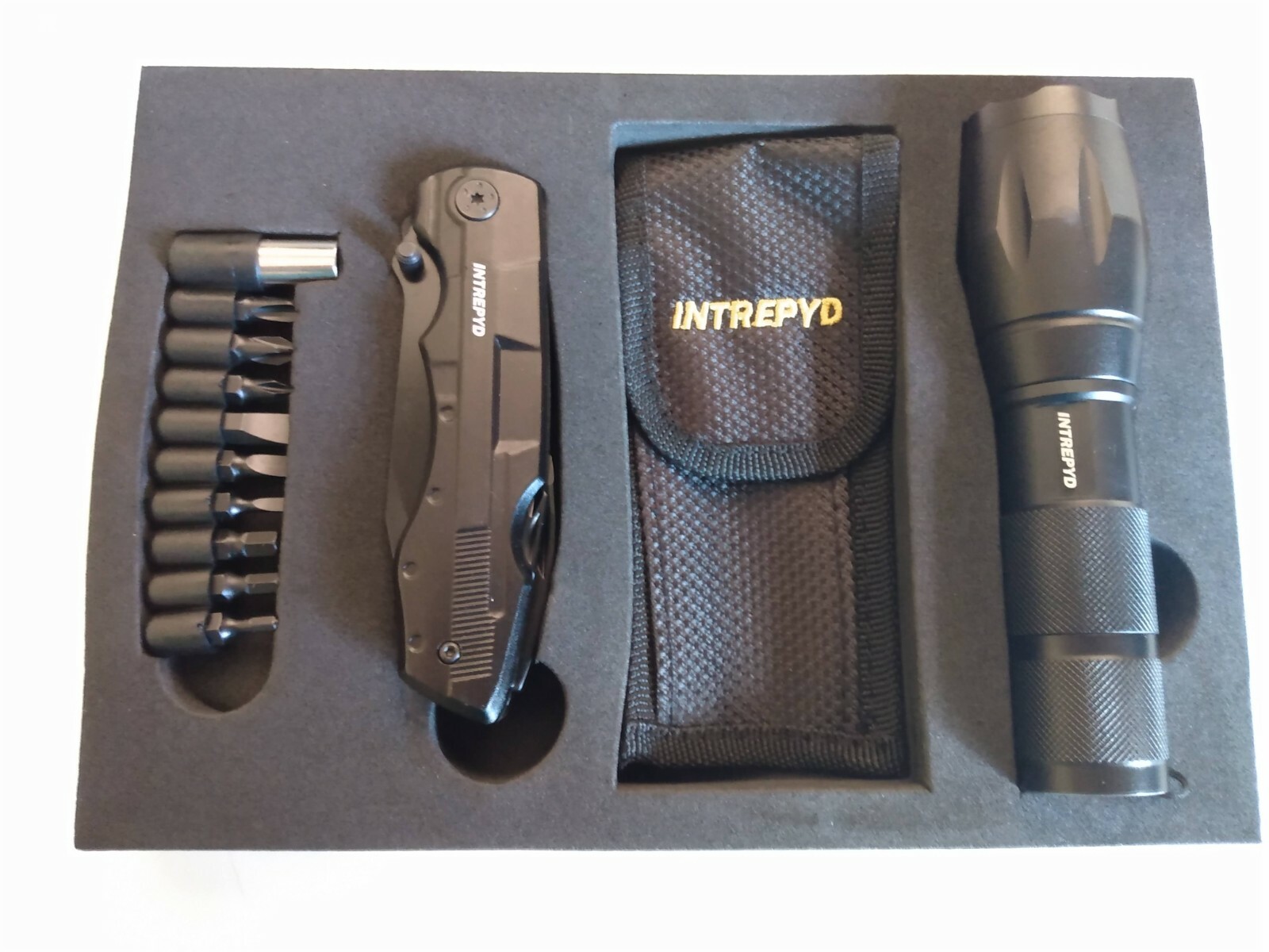 Intrepyd Multi Tool LED Tactial Flashlight Set (New in Box)