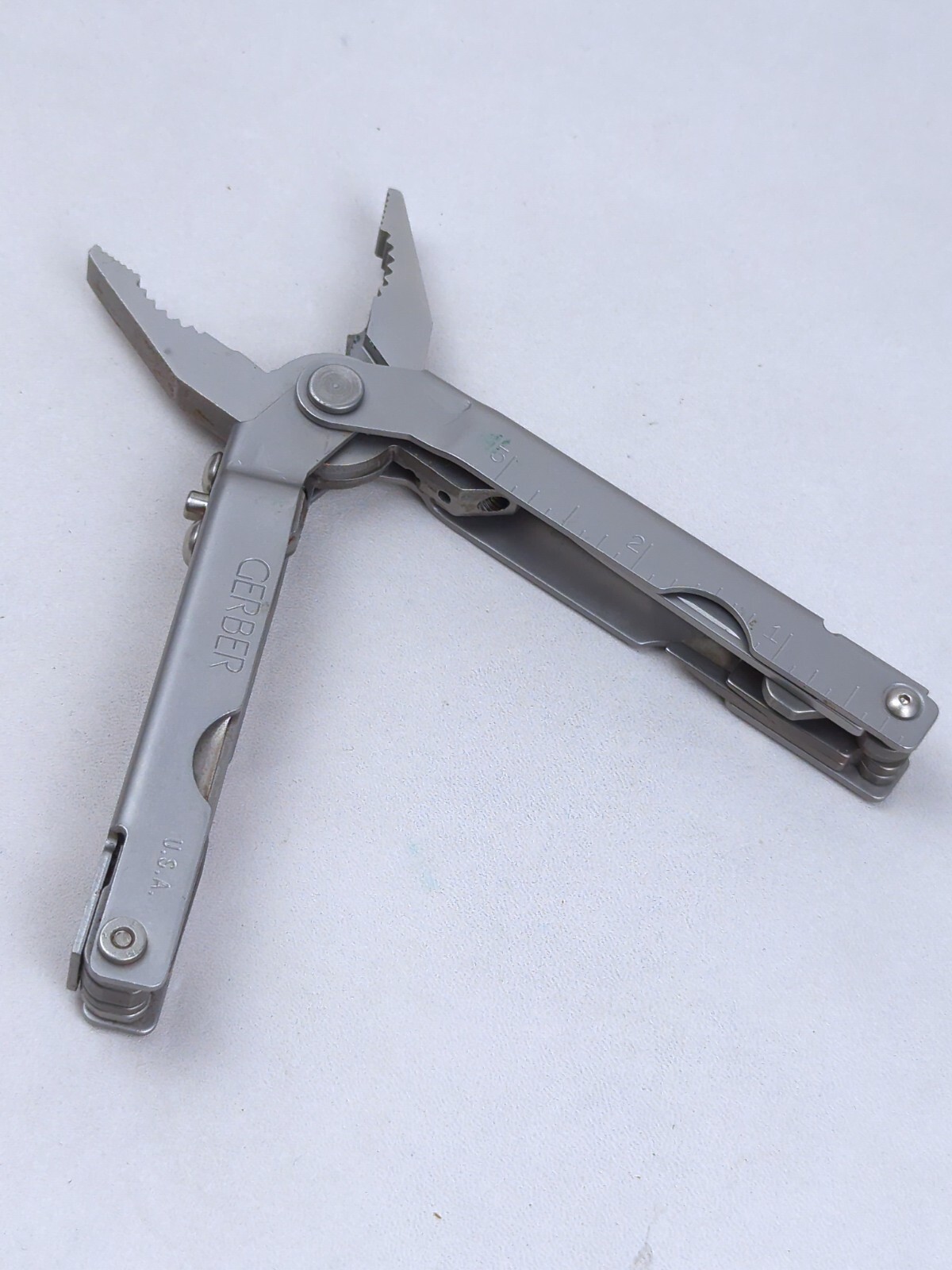 Vintage GERBER Blunt Nose Plier w/ LEATHER Sheath, 9-way Multi-Tool, EDC, USA