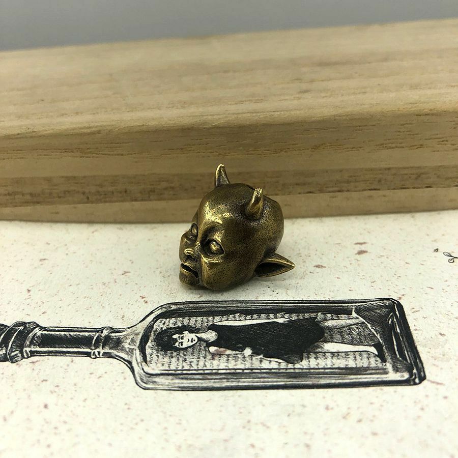 EDC Brass Hell Devil Knife Bead DIY Umbrella Rope Keychain Tool Lanyard Pendant