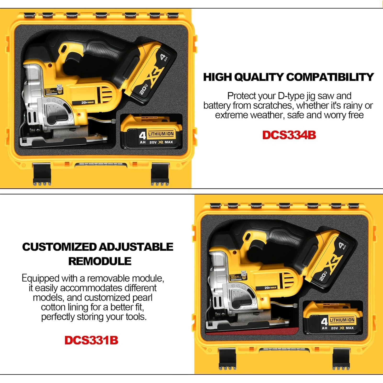 Waterproof Hard Case for Jigsaw Power Tool – Fits 20V Cordless Jig Saw Set, Tool