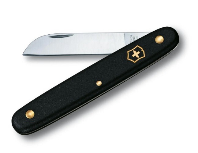 Victorinox Florist Knife BLACK Swiss Made Gardening Pocket Knife Straight Blade
