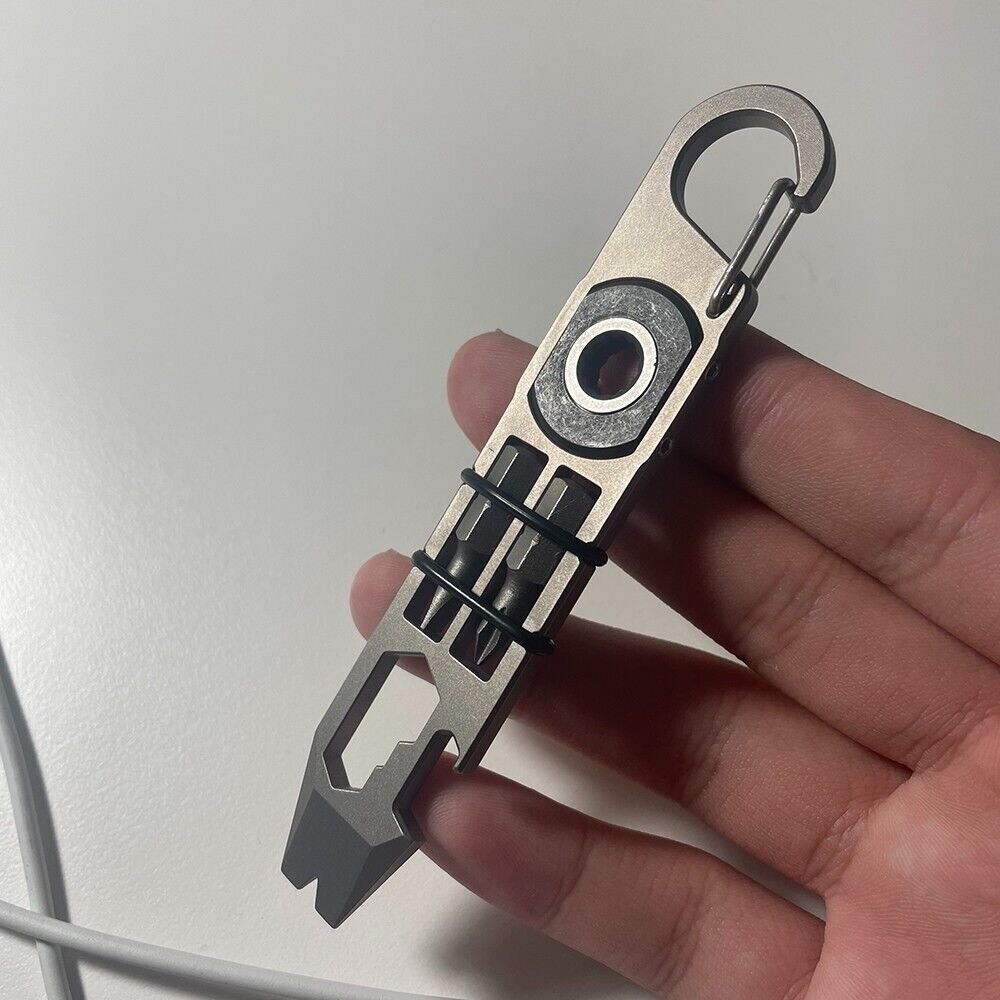 Titanium Alloy EDC Multi-function Crowbar Bottle Opener Wrench Screwdriver Tools