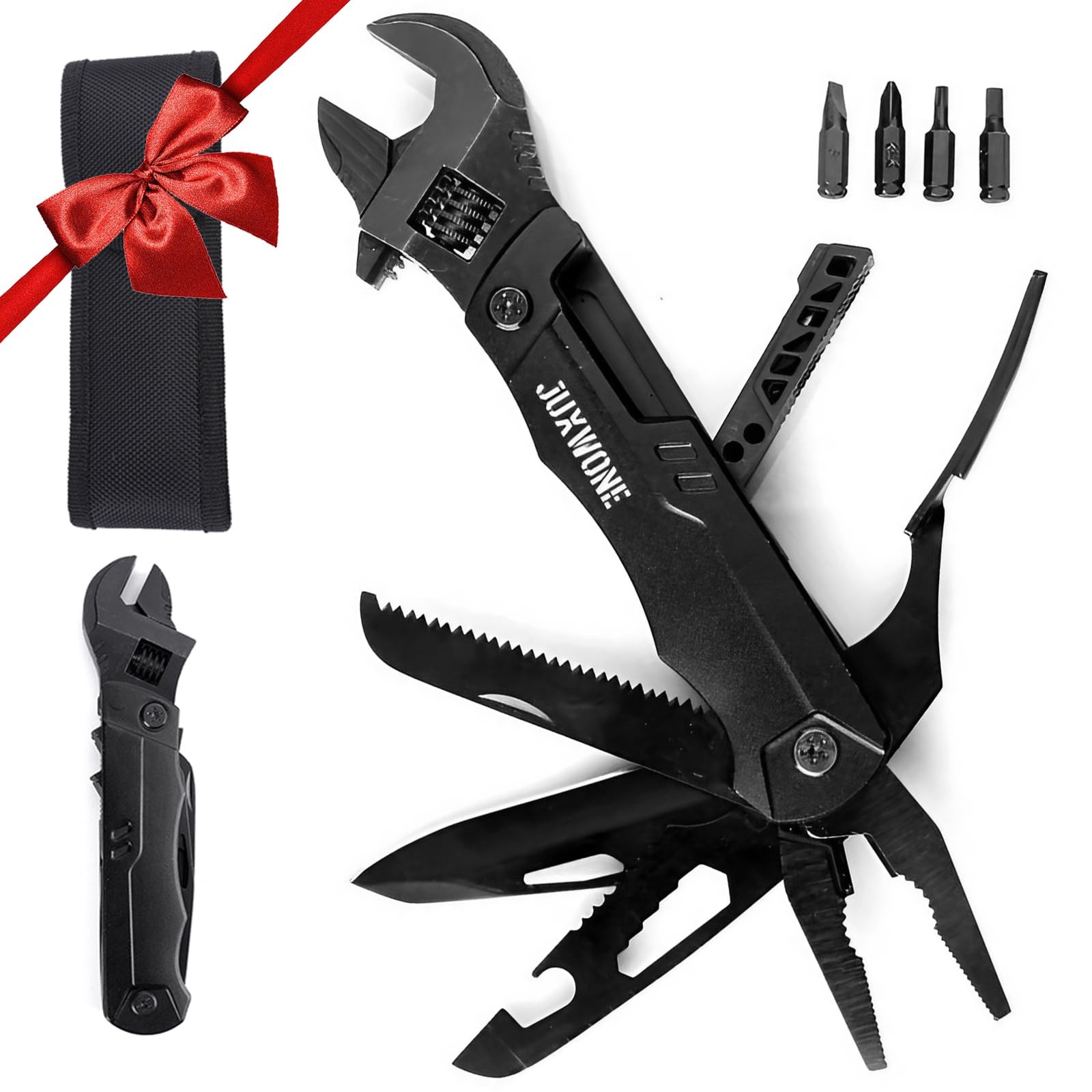 19-in-1 Multitool Wrench – Stainless Steel Adjustable Wrench with Pliers, Kni…
