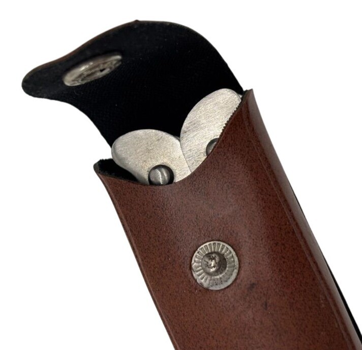 Vintage American Camper Stainless Steel Multi-Tool With Leather Sheath