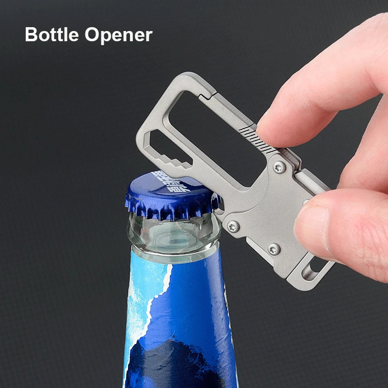 EDC Titanium Alloy Key Chain Carabiner Opener Wrench Outdoor Multi Tools